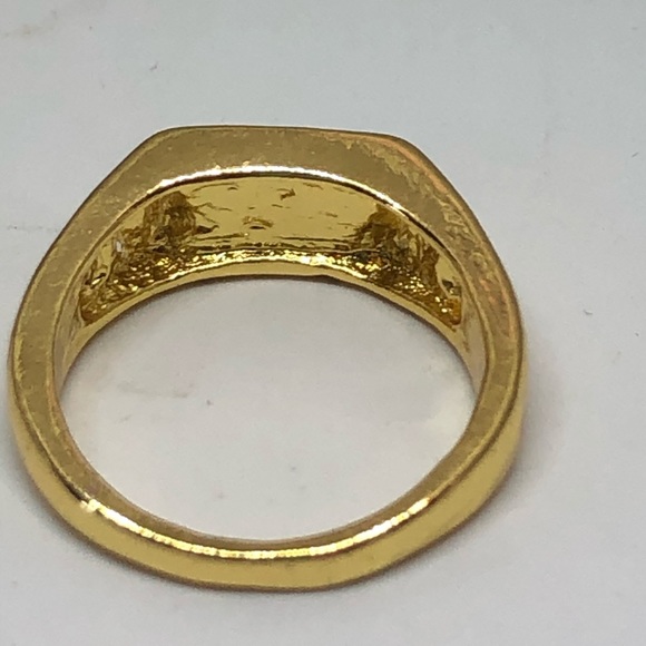 18k Yellow African Ore Gold Filled Gent’s Ring - Picture 5 of 10